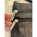 Black Soft Faux Leather Flat‎ Fanny Pack Waist Purse Zips 5 Pockets Photo 5