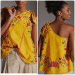 Farm Rio Flower Dream One-Shoulder Embroidered Blouse Yellow Multi Photo 1
