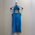 Halston Heritage Blue Sheath Cocktail Dress Photo 2