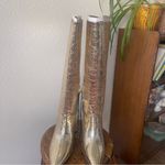 Worthington 9.5 Metallic Gold Knee High Boots Stiletto Glam Party Statement Photo 4