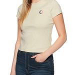 Volcom NWT  Sand & Blue Have a Clue Tee - Beige/Sand - L Photo 0