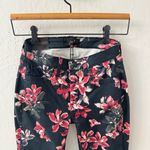 Jen7 Floral Crop Kick Pants Size 0 Pink Red Photo 1