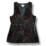 Norton Mcnaughton Vintage 90s Velvet Vest Top Abstract Swirl Print Boho Punk Grunge Festival 12 Photo 11