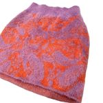 Urban Outfitters Women’s red purple print fuzzy fitted mini skirt Photo 2