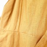 Greylin  Anthropologie Yellow Gold Tied Linen Cropped Wide Leg Jumpsuit Small Photo 11