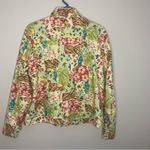 Coldwater Creek  Jacket Button Cotton Floral Patchwork Pink Green Size X-Large Photo 9