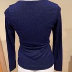 H&M v neck glittery blue blouse Size Small Photo 1