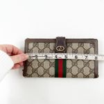 Gucci Vintage GG Supreme Web Long Trifold Wallet French Purse Brown Photo 13