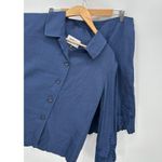 Kasper Petites Linen Blend Suit Skirt Set Women 16P Blue Eyelet Career Office Photo 1