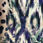 Chico's boho oriental floral ikat print rounded v-neck stretch jersey top US 4 Photo 2