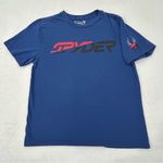 Spyder  Spell out Logo Blue Athletic Activewear Short Sleeve Tee Shirt Women’s M Photo 0