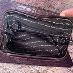 French Connection Purple Textured Leather Wristlet with Zipper Closure Photo 3