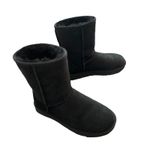 UGG Classic Short II Black Suede Shearling Boots Size 7 Photo 6