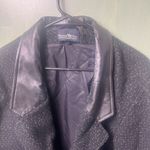 Vintage Hunters Run Wool Peacoat Women 12 Midi Black Leather Trim Winter Coat Photo 2