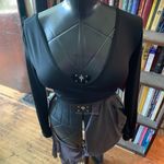 Mirella  black long sleeve dance swirl buckle wrap M top Photo 1