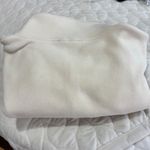 Qinsen Fleece Cropped Jacket Pullover Women's Size Small Cream Y2K Drawstring Tan Photo 8