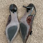 Donald Pliner Black Brown  8.5 Slingbacks High Heels with bow animal print Photo 3