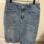 Anthropologie  Pilcro Patchwork Denim Midi Skirt Photo 0