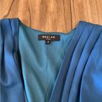 Beulah  blue Ruched v Neck 3/4 Sleeve bodycon knee mini cocktail Dress s Photo 2