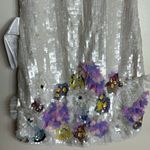Mac Duggal  Sequined Mixed Media Floral Embellished Mini Dress SZ 4 93628 style Photo 12