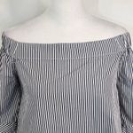 cupio Navy Stripe Off the Shoulder Top Size Medium Preppy Striped Top Photo 2