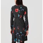 Loft ANN TAYLOR  Floral Breeze Shirt Dress Dark Green Multi Long Sleeve PETITE 2P Photo 3