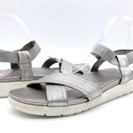 Naturalizer  Womens 6.5W Lily Silver Metallic Leather Sandal Comfort Summer Beach Photo 0