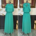 NWT Dixie Tiffany Ruffle Elastic Waist Maxi Dress Size Large 🧡🎀 Green Photo 1