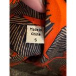 Equipment Shirt Women Small Orange Tan Silk Abstract Print Bradner Button Down Photo 9