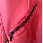 Fox & Ali Faux Leather Jacket. Salmon Color. Large. Orange Photo 5