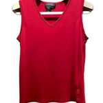 Lauren Ralph Lauren Rayon V Neck Tank Top Size Petite Small Red Photo 0