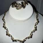 VINTAGE CORO ART DECO EGYPTIAN INFLUENCE NECKLACE & BRACELET SET‎ Gold Photo 0