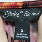 Slinky Brand  Women's Size Small Orange Red Abstract Open Front Cardigan Photo 3