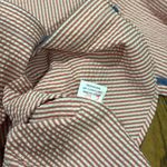 Proenza Schouler  Red white blue seersucker textured button down shirt blouse 2 Photo 5