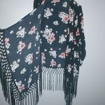 Torrid  0 Floral Black Heavy Fringe Cardigan Plus Photo 2