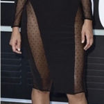 House Of CB  Black Nilda  Long Sleeve Sheer Panel Bodycon Midi Dress new size S Photo 0