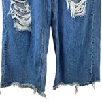 We The Free  CRVY Destructed Straight-Leg Jeans Wide Leg Baggy Size 32 Blue Denim Photo 6