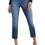 L’Agence Sada High Rise Cropped Slim Jeans Raw Hem Lexington Wash Size 28 NWOT Blue Photo 0