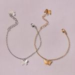 Gold and silver dainty charm bracelet Photo 0