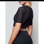 Good American NWT Midnight Mesh Longline Crop Top Photo 7