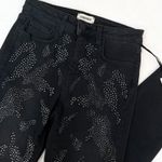 L'Agence Graphite Dark Gray Rhinestone Margot High Rise Skinny Jeans Photo 4