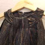 {6} AGB Halter Dress Black Bronze Brown Metallic Shimmer Formal Party Photo 5