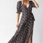 Natural Life Wrap Front Sophia Dress SZ XS Leaf Fall Peasant Boho Prairie Hippie Photo 0