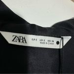 ZARA NWT ‎ Black Satin Blouse With Embellished Jeweled Wide Cuffs Size Small Photo 7