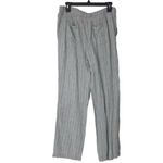 Alexander Jordan Women’s Large Linen Blend Striped Drawstring Beach Pants White Photo 13