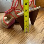 Poetic License | Chevron Woven Open Toe Wooden Heels Size 9 Orange Photo 8