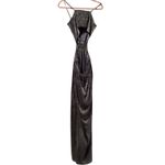 SIMKHAI Daisy Cutout maxi Gown navy blue chiffon plisse pleated glam dress 8 Photo 8