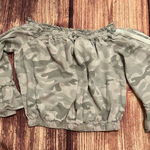 Vintage Havana Women’s  Camo Bell Sleeve Crop Top Size M Photo 0