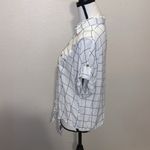 Love Note Love Notes White Checkered Front Knot Lightweight Short Sleeve Button Down Top Photo 3