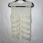 Y2k Cream Open Weave Tie Front Sweater Vest Small/ Medium Photo 4